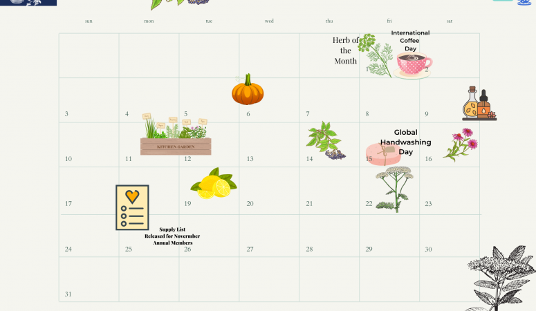 October Calendar – DIY Herb of the Month Club Members