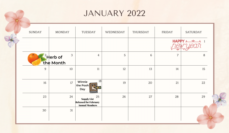 January Calendar – Herb of the Month Club