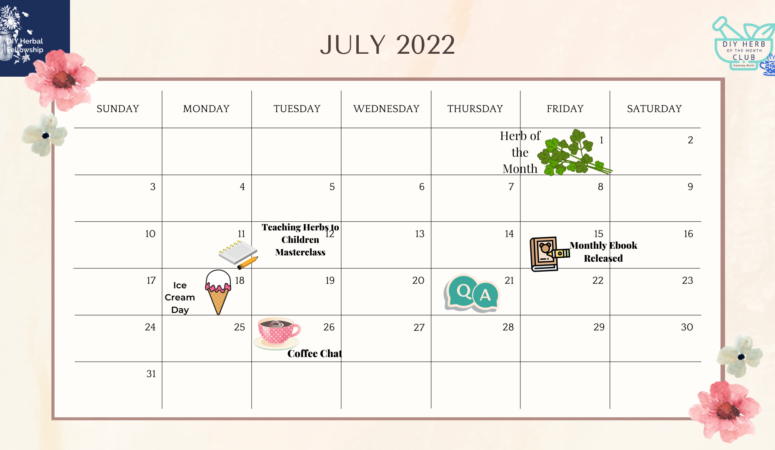 July 2022 — DIY Herbal Fellowship Calendar
