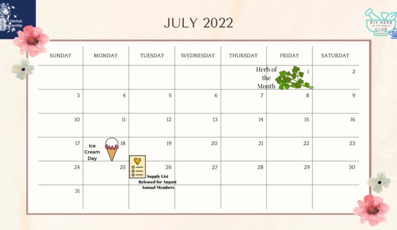 July 2022 – Herb of the Month Calendar