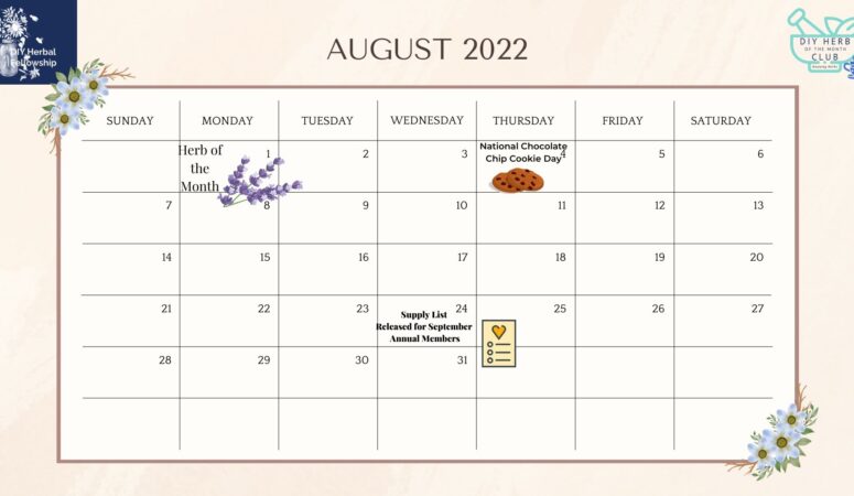 August 2022 – Herb of the Month Calendar