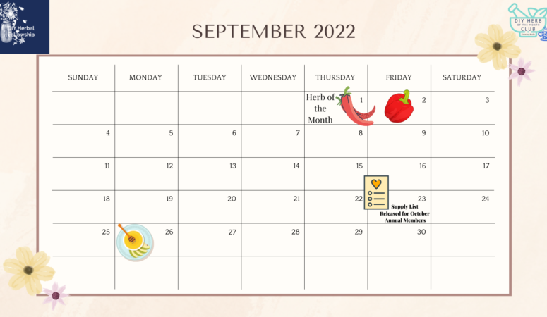 September 2022 – Herb of the Month Calendar