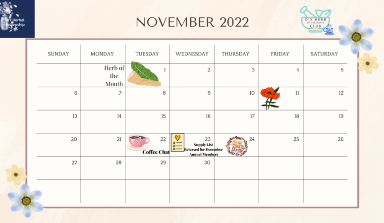 November Calendar 2022 – Herb of the Month Club