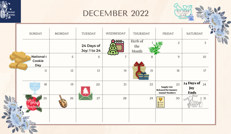 December Calendar 2022 – Herb of the Month Club
