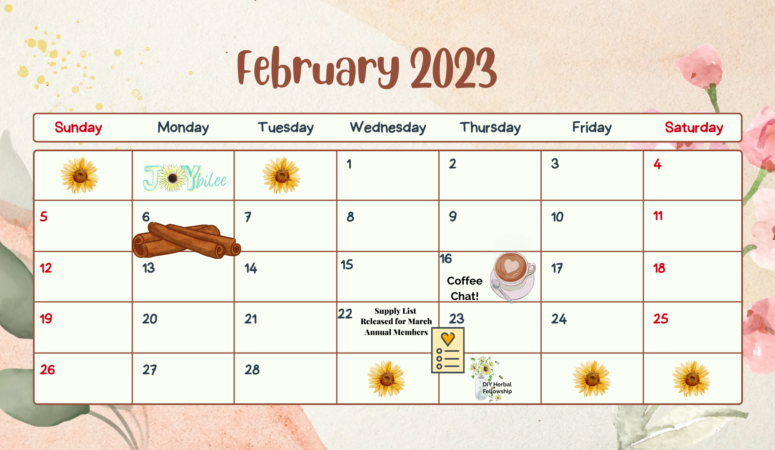 Herb of the Month Club February 2023 Calendar