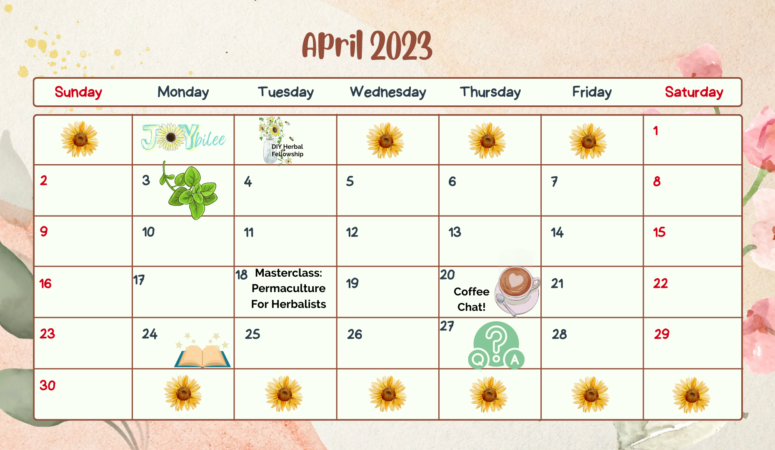 DIY Herbal Fellowship April Calendar