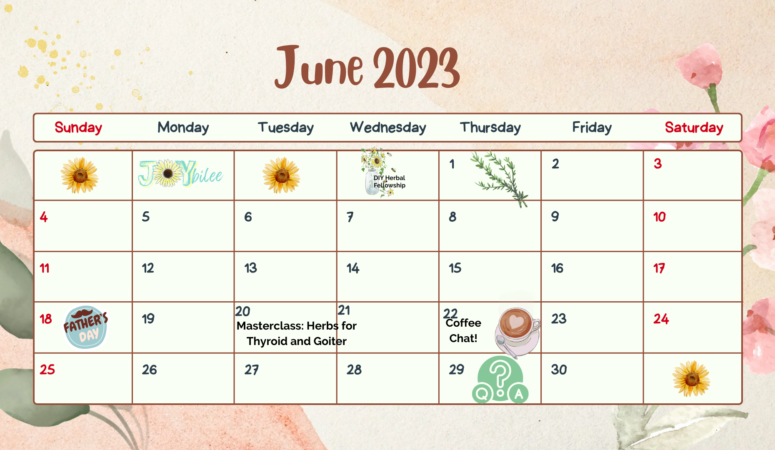 June Calendar DIY Herbal Fellowship