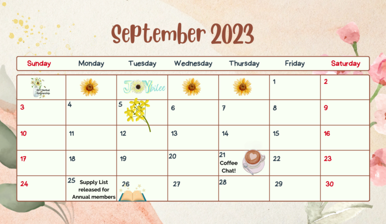 Herb of the Month Club September Calendar