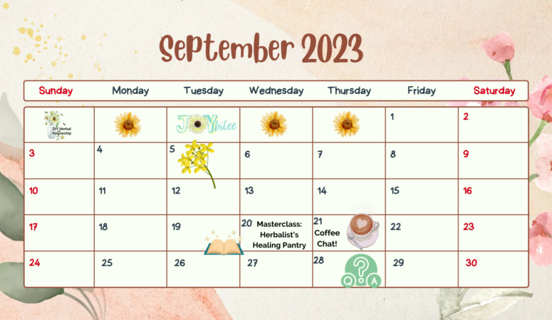 DIY Herbal Fellowship September Calendar