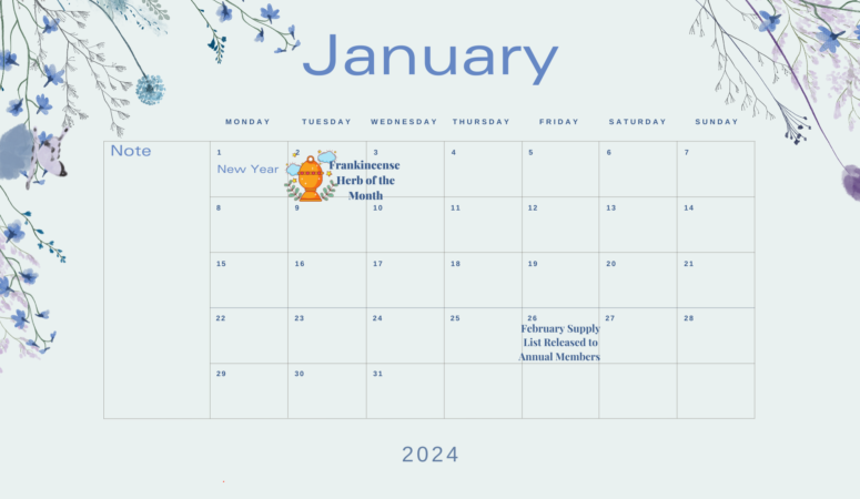 Herb of the Month January 2023 Calendar