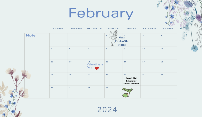 Herb of the Month February 2024 Calendar