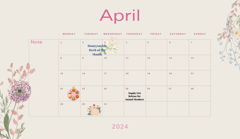 Herb of the Month April 2024 Calendar