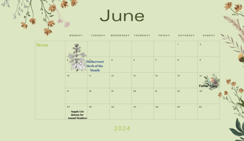 Herb of the Month Calendar June 2024