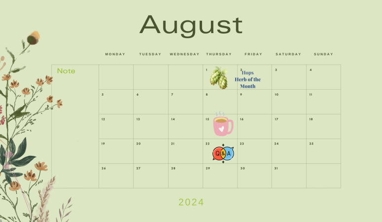 August 2024 Calendar DIY Herbal Fellowship