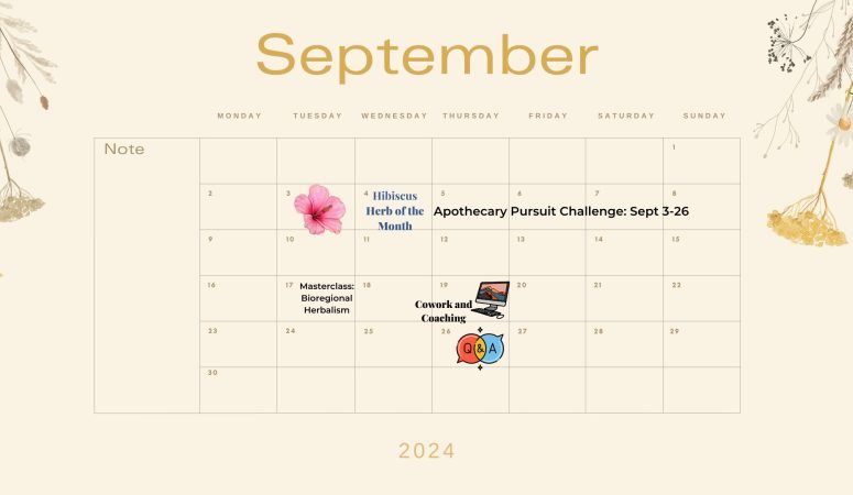 September 2024 DIY Herbal Fellowship Calendar