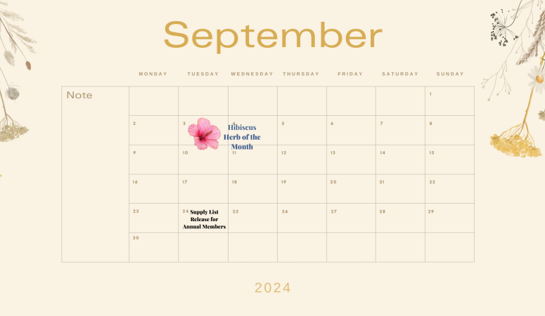 DIY Herb of the Month Club September 2024 Calendar