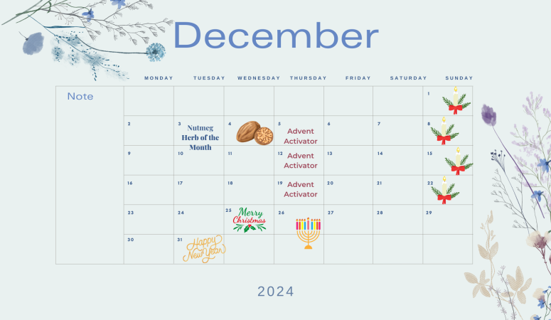 Herbal Fellowship Calendar December 2024