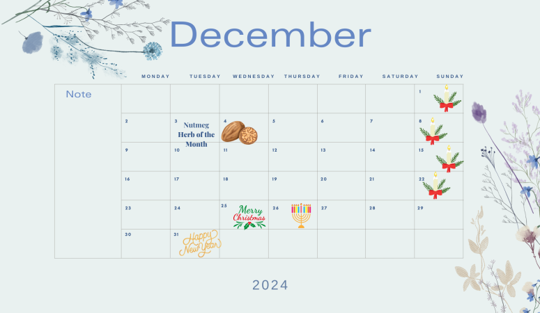 DIY Herb of the Month Calendar December 2024