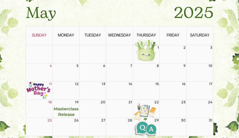 May Calendar 2025 DIY Herbal Fellowship