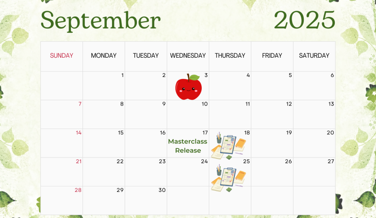 September DIY Herbal Fellowship Calendar 2025