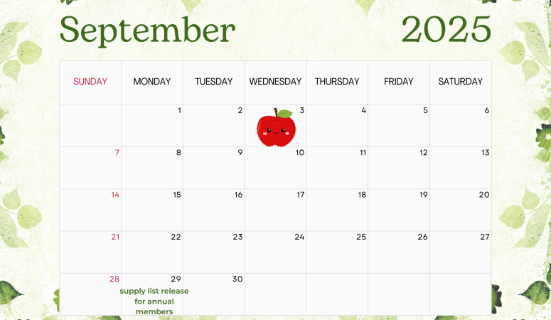 Herb of The Month September 2025 Calendar
