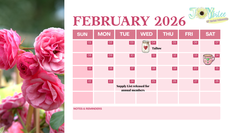 February 2026 Herb of the Month Club Calendar