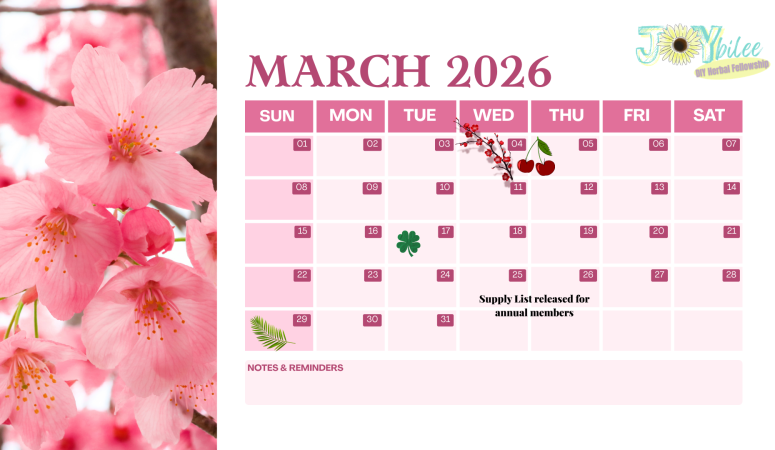 March 2026 Calendar DIY Herb of the Month Club