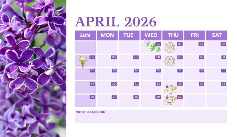 DIY Herbal Fellowship April Calendar
