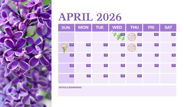 Herb of the Month Club April Calendar 2026
