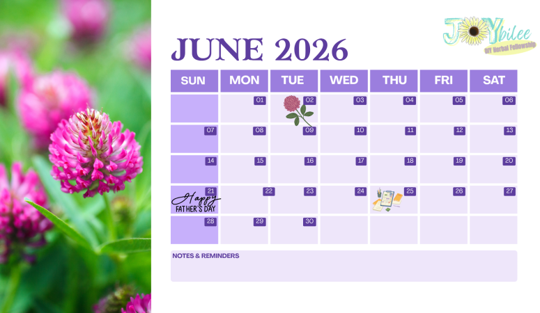 DIY Herbal Fellowship Calendar: June 2026